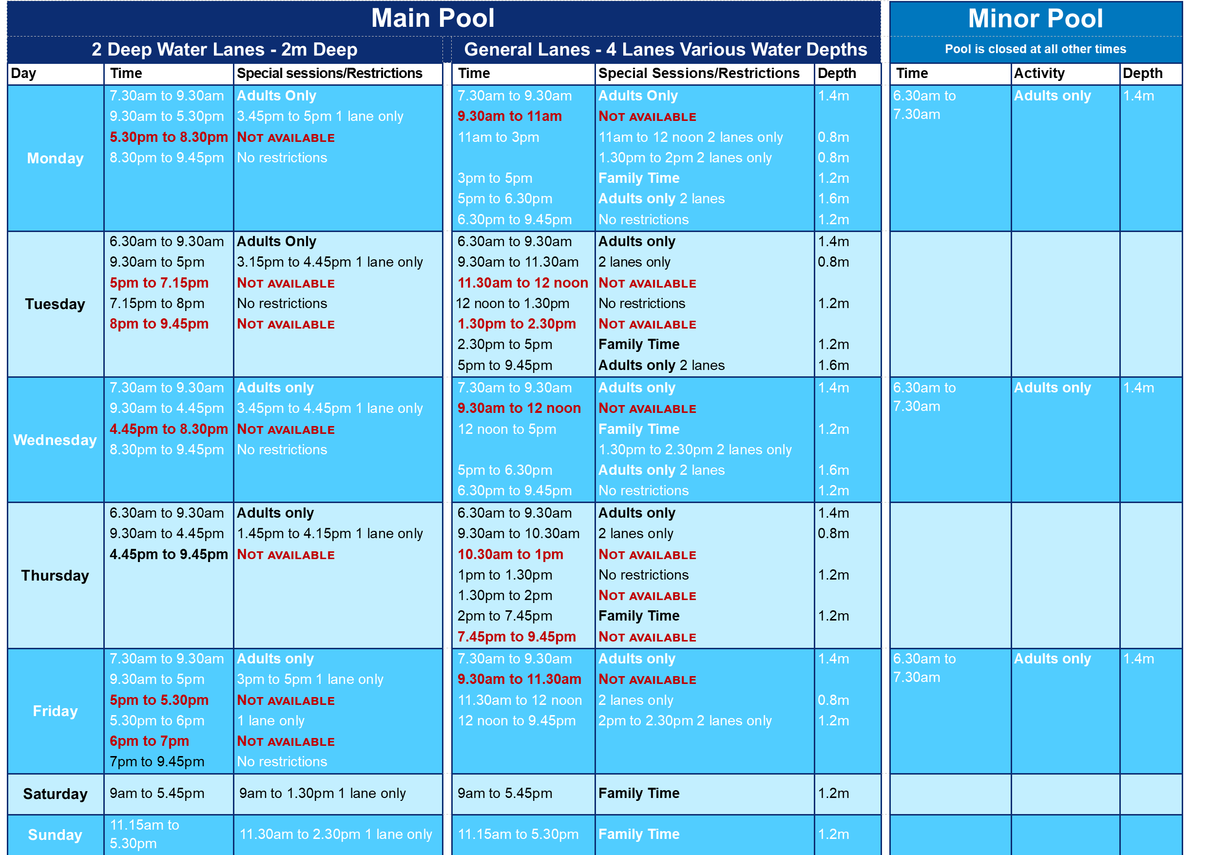 Timetable