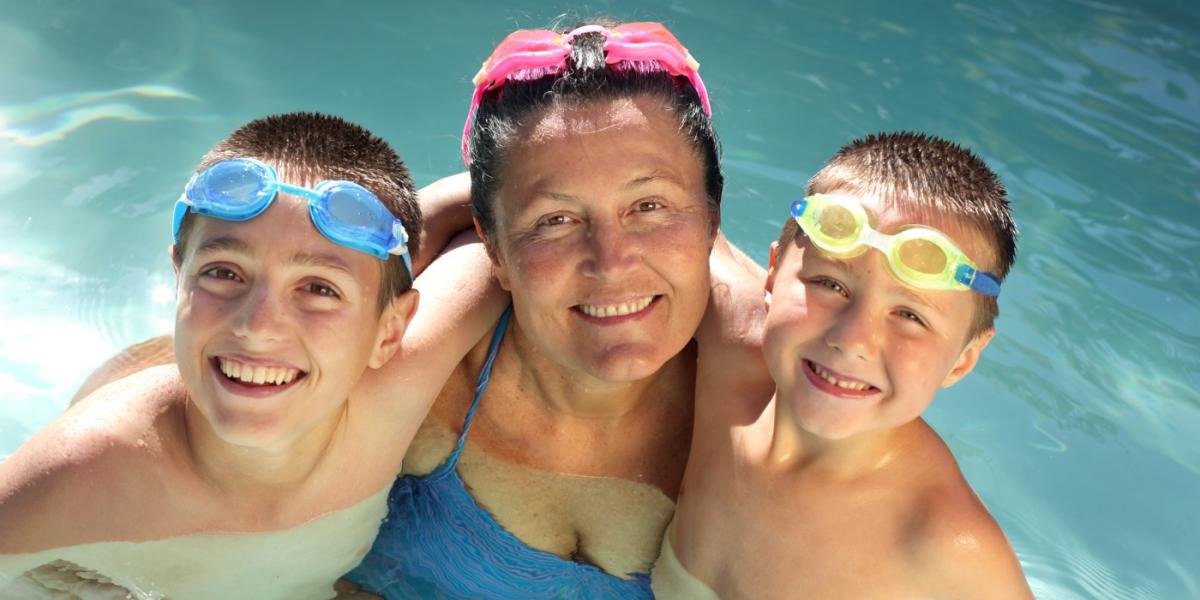 Family swimming