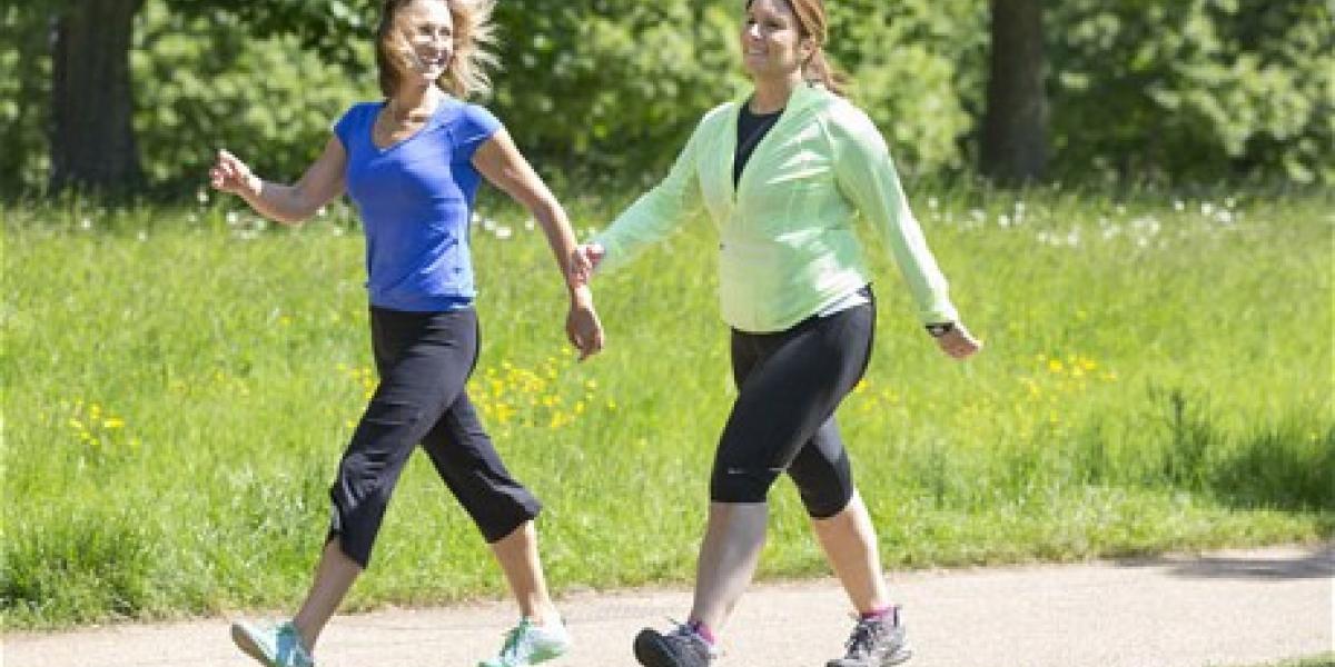 two ladies walking