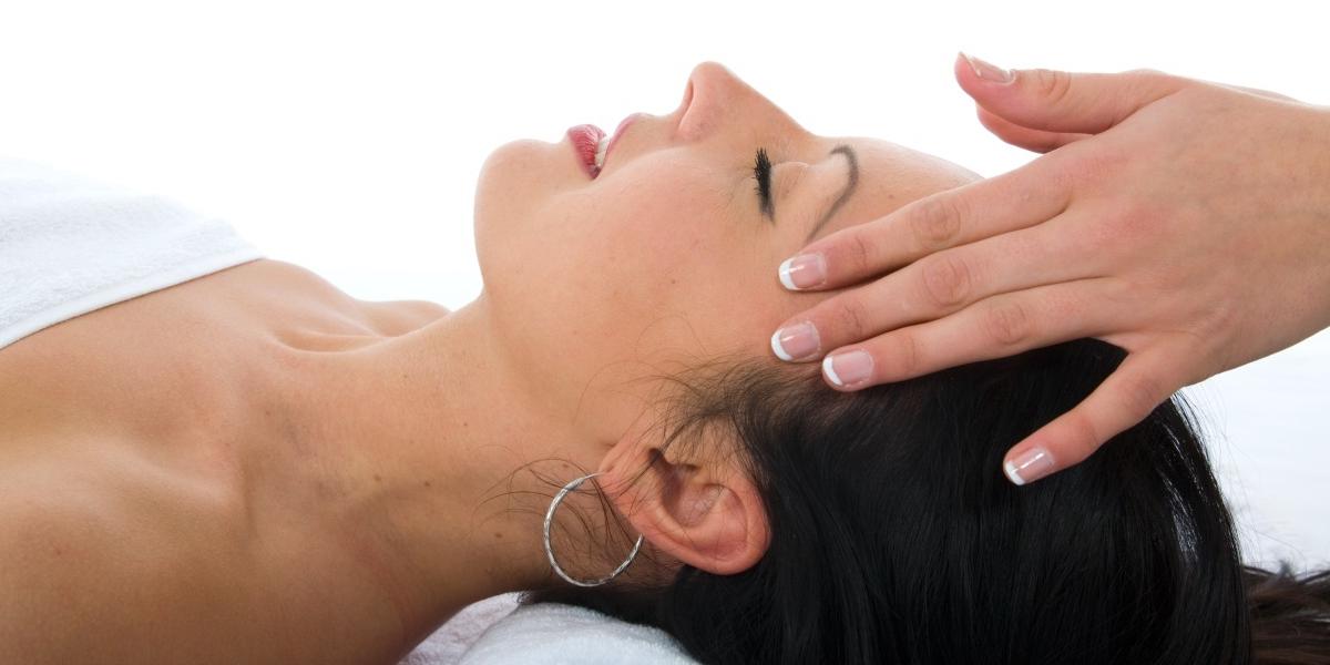 woman having a head massage