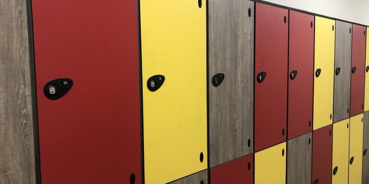 Photo of lockers at Ards Blair Mayne