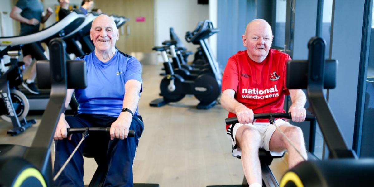 gym members at Ards on rowers