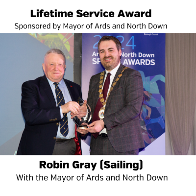 Robin Gray receiving a Lifetime Achievement Award 2024