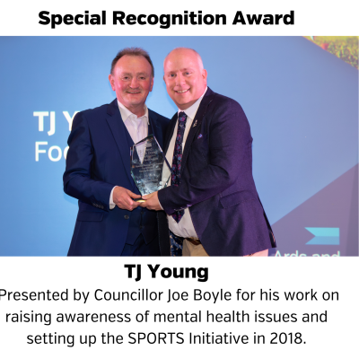 TJ Young receiving the Special Recognition Award 2024