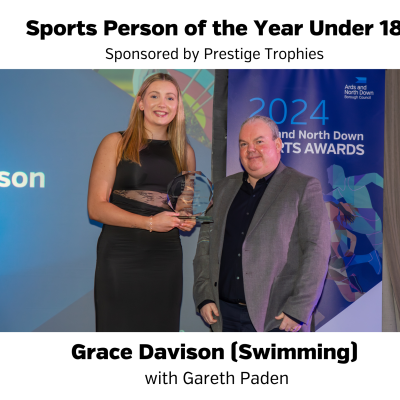 Grace Davison receiving Sports Person of the Year U18 2024 award.