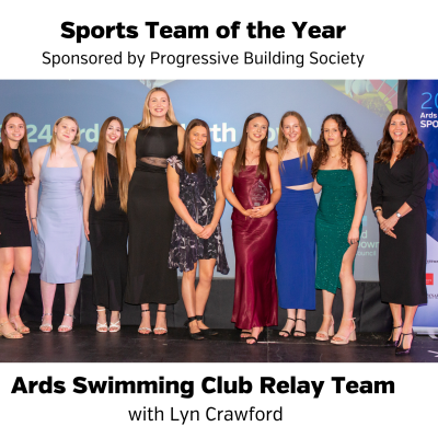 Ards Swim Club Relay Team receiving Sports Team of the Year 2024 award.