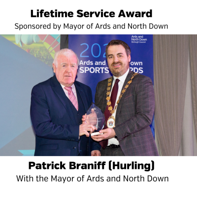 Patrick Braniff receiving a Lifetime Achievement Award 2024